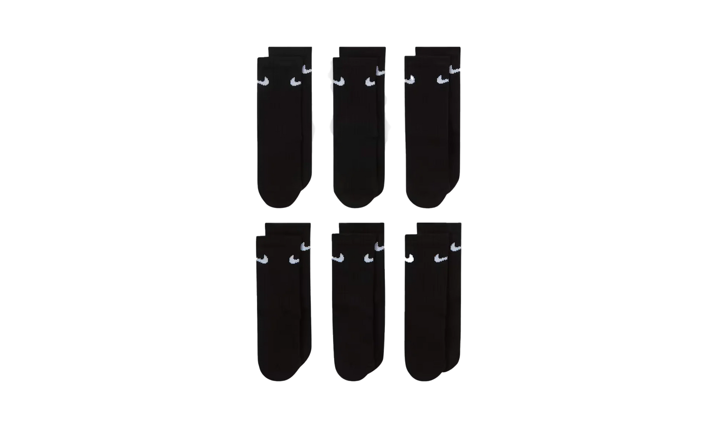 Dri-FIT Performance Basics Crew Socks (6 Pairs) GS "Black" UN0019 023