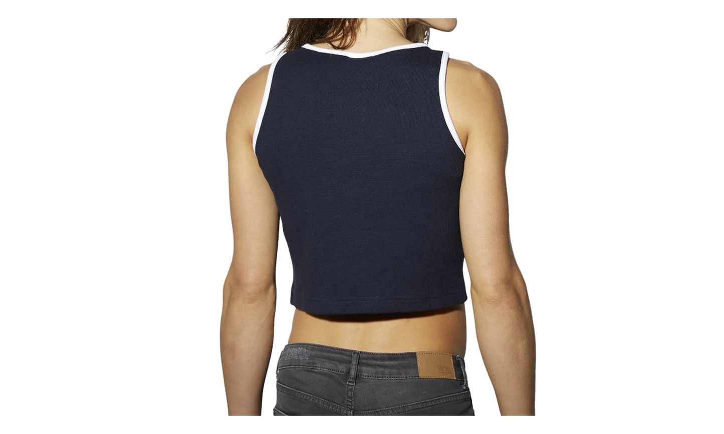 Athletic Casual Ribbed Tank Top WMNS "Navy/White" BK4118