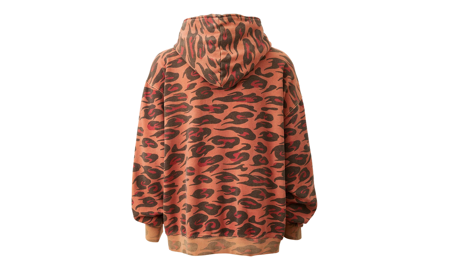 Sunfaded Cheetah Zip-Up Jacket "Red" HSR269
