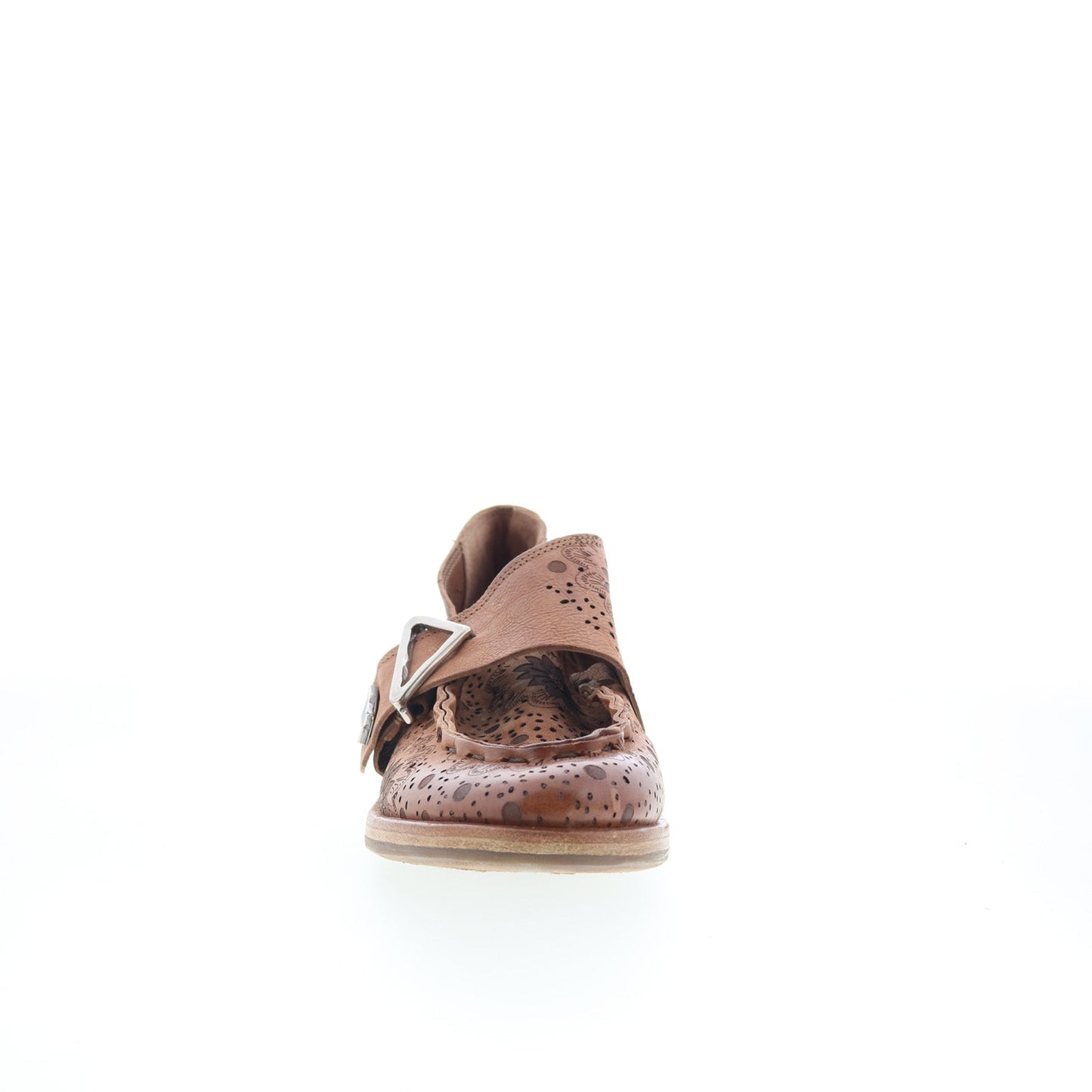 Zeno Floral Womens Brown Leather Loafers & Slip Ons Casual Shoes