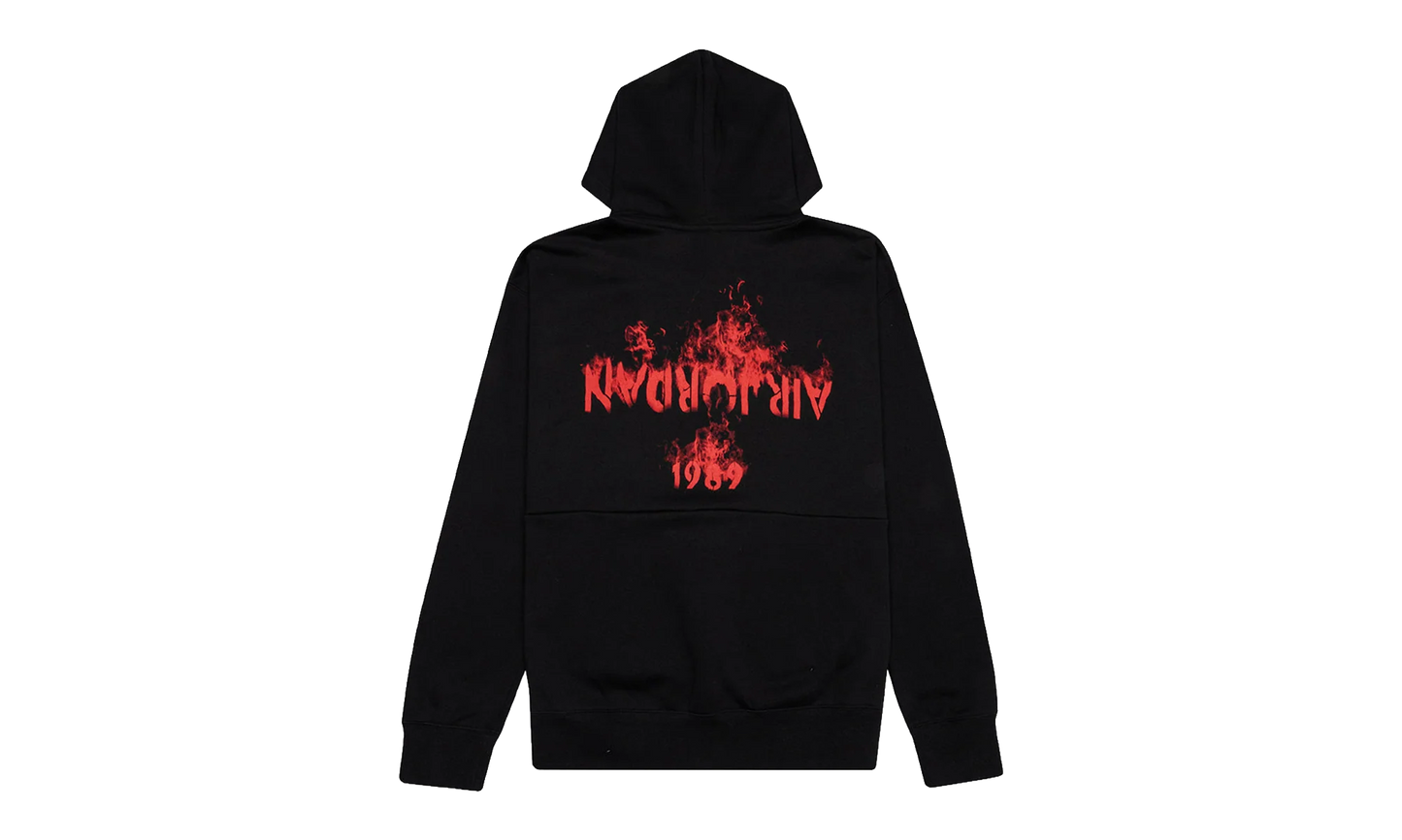 Air Jordan Retro 4 Graphics Fleece Pullover Hoodie "Black / Red" DD3867 010