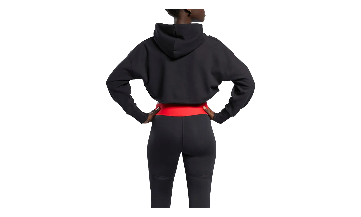 Cardi B Crop Sweatshirt WMNS "Black / Red" H48417