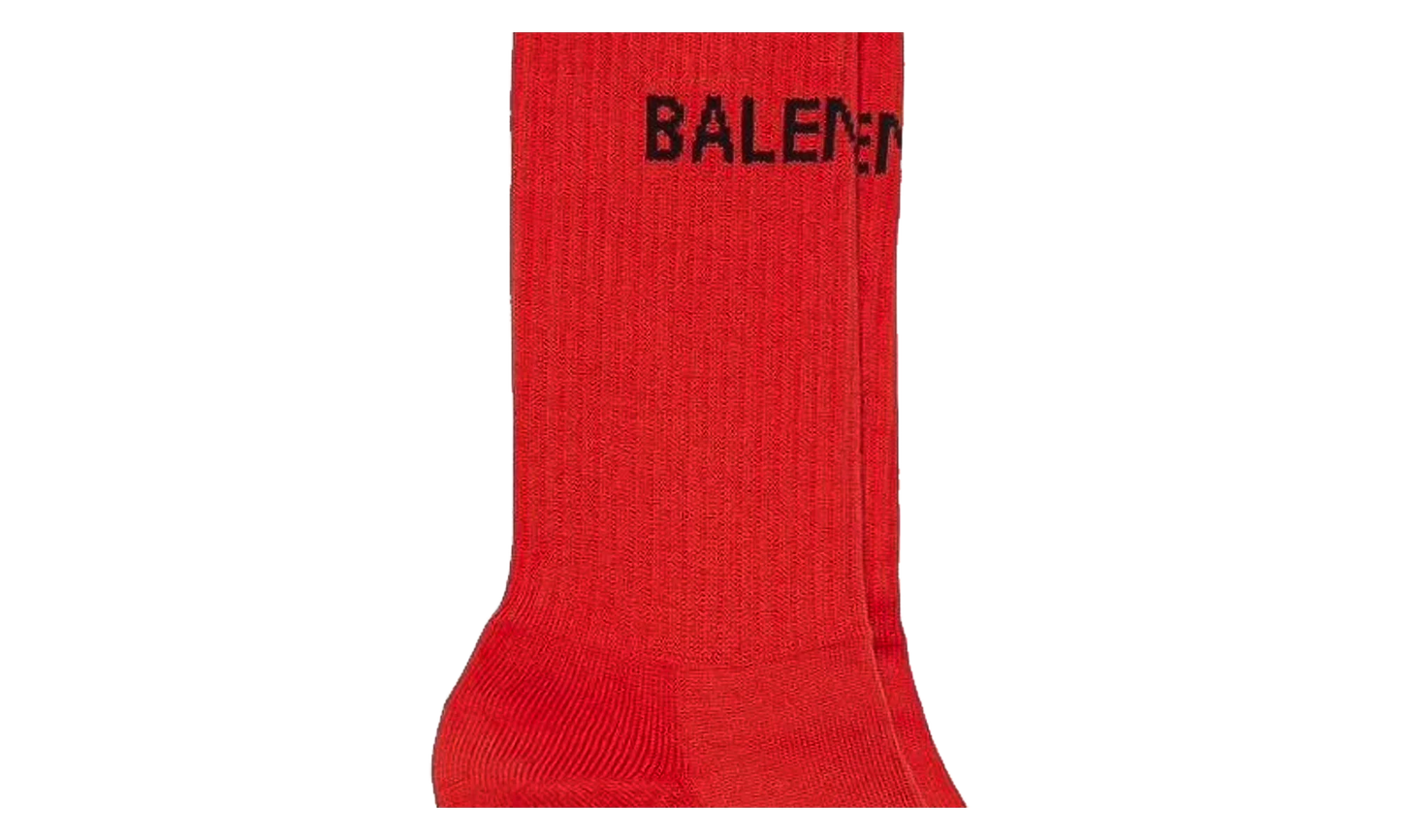 Cotton Logo Tennis Socks "Red" 181342M220005