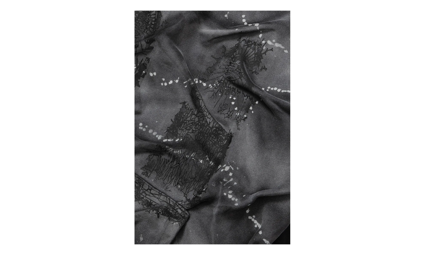 Gathered Thorn Window Hoodie "Black / Grey" CU6OFEQL