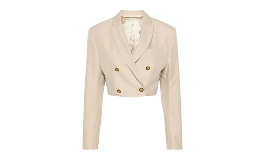 Double Breasted Cropped Blazer "Cream" PWEN032S24FAB001