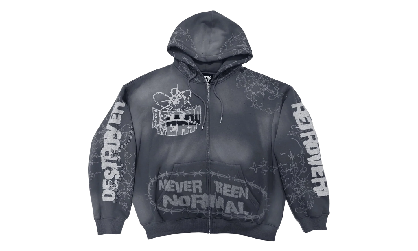 Destroyer Zip Up Hoodie "Black" RET006