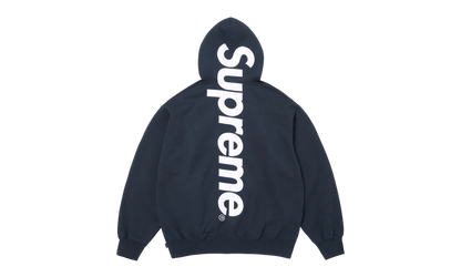 Satin Appliqué Hooded Sweatshirt "SS26 - Navy" SU27500