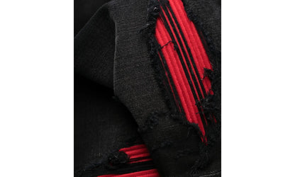MX1 Ultra Suede Patch Jeans "Aged Black Red" AW22MDS010 023