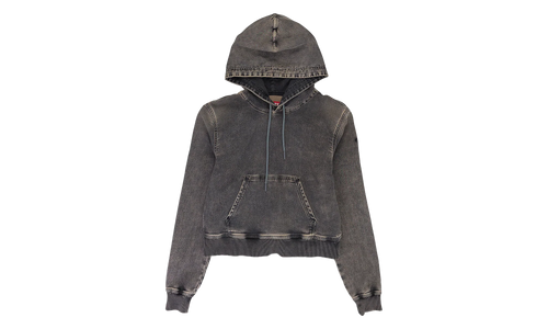 D-Angy-Hood Track Cropped Denim Hoodie "Black" A12574 068HT 02