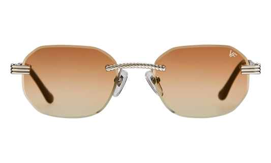 Hustler Rimless Drill Mount 24KT "White Gold / Light Brown Gradient" DMHU2 0059 47D5