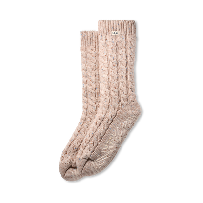 Women's Elowyn Cable Knit Fleece Lined in Cream Confetti