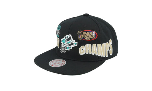 NBA Hardwood Classics World Champs Snapback Cap "San Antonio Spurs - Black" HHSS7715 SASYYPPPBLCK