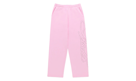 Rhinestone Script Wide Leg Sweatpants "Light Pink" SP5der350