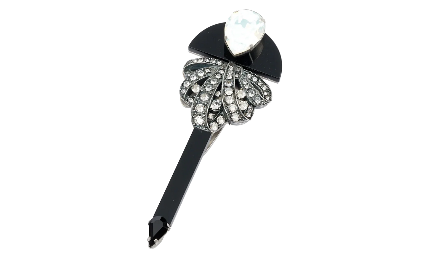 JEWELED BROOCH "Black / White" SM1VK0043P6479972