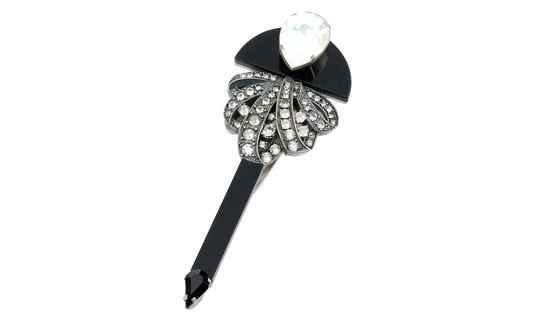 JEWELED BROOCH "Black / White" SM1VK0043P6479972