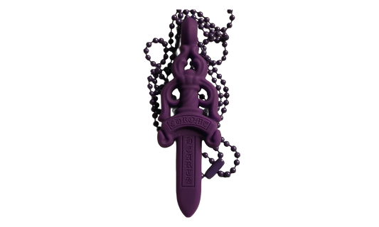 Silicone Dagger Pendant Ball Chain Necklace "Purple" CHRM0888
