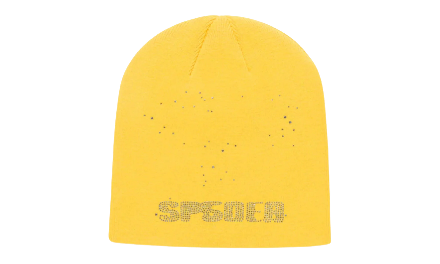 Rhinestone Skully Beanie "Yellow" SP5der370