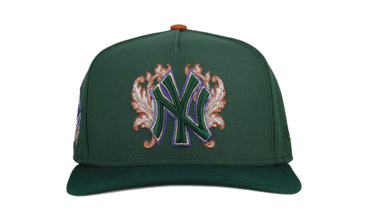 9FIFTY New York Yankees 1999 World Series Flames A Frame Snapback Hat "Green / Copper Flames" NE250