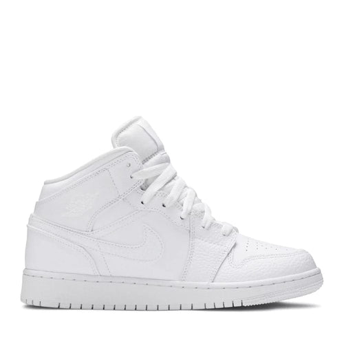 NIKE AIR JORDAN1 MID GS TRIPLE WHITE (NEW) (NEW)