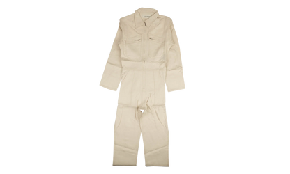 Linen Contrast Stitch Jumpsuit "Beige" 74NGG AP