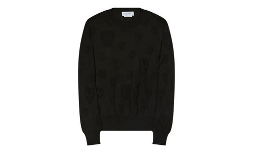 All Over Skulls Crewneck Sweater "Black" AM002