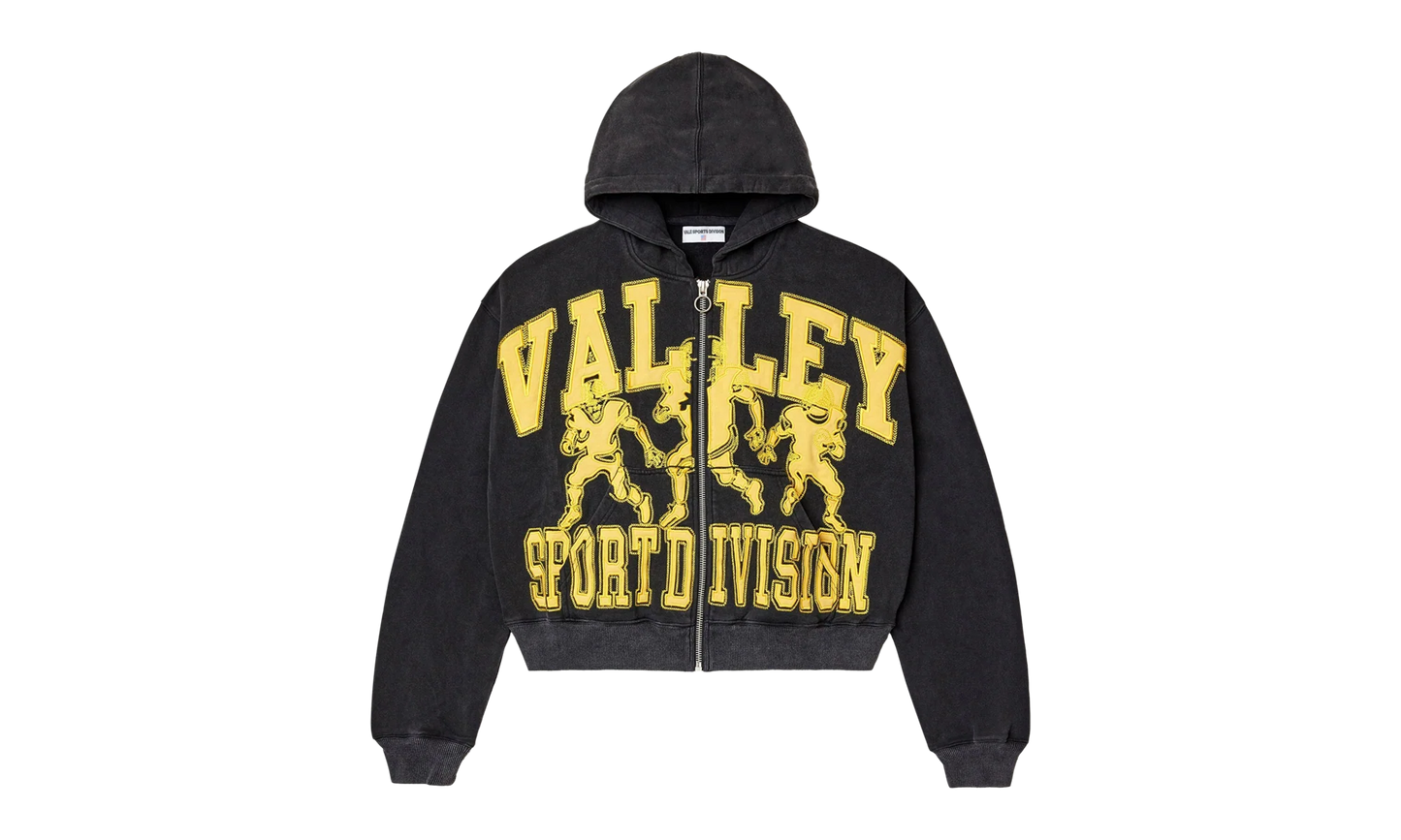 FRIDAY BLACK ZIP UP HOODIE "Black/Yellow" EN8WMYNH