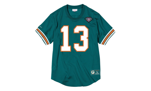 NFL Name & Number Mesh Crew Neck Shirt "Miami Dolphins - Teal" NNMPMG18061 MDOTEAL94DMA