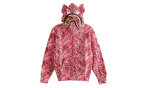Wild Leopard Pattern Milo Shark Full Zip Hoodie WMNS "Pink Camo" 2L80215001 PNK