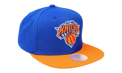 NBA Two-Tone 2.0 Hardwood Classics Fitted Cap "New York Knicks - Royal Blue / Orange" 6HSFJS19193 NYKRYOR