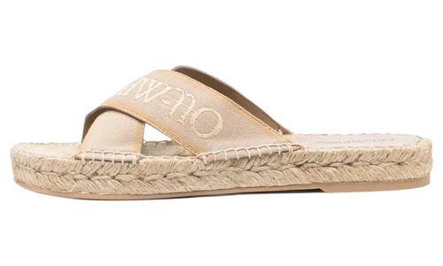 Bookish Criss-Cross Espadrille Sandals WMNS "Beige" OWIB012S23FAB0016103