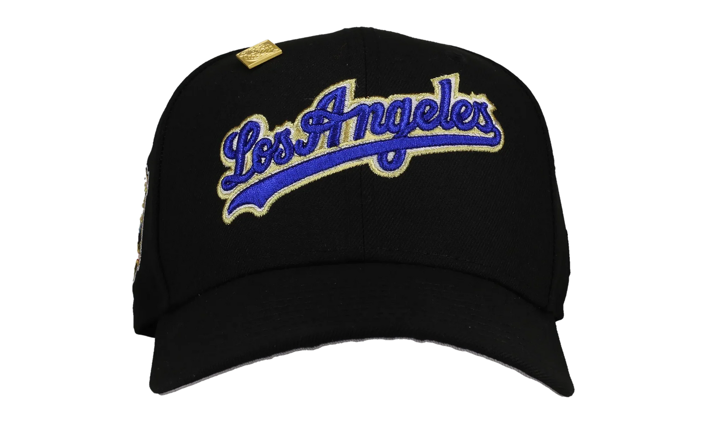 59FIFTY Los Angeles Dodgers 40th Anniversary Fitted Hat "Black Dome - Metallic Script" 123451299828