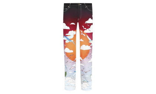 Casablanca Shell Print Denim Pants "White" MS20-TR-002