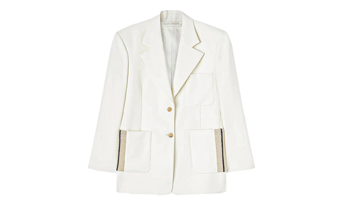 Single Breasted Tailored Blazer "White" PWEN028S23FAB0020403