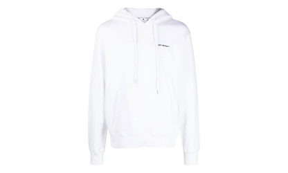 Wave Outline Diagonal Slim Hoodie "White / Black" OMBB097F22FLE0150110