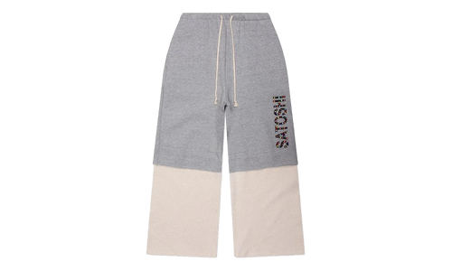 Double Layer Studded Sweatpant "Heather White" SAT005