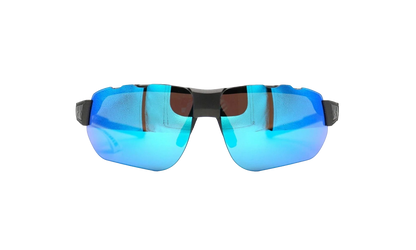 Conquer Sunglasses "Gray Blue Mirror - Satin Carbon / Black Rubber" 8600132 060161