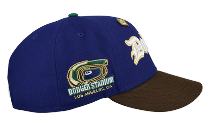 59FIFTY Los Angeles Dodgers Dodger Script Fitted Hat "Stadium Blue / Brown" NE428