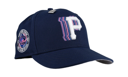 59FIFTY Pittsburgh Pirates Trippy Three Golden Decades Fitted Hat "Navy Metallic" NE356