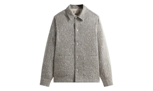 Slub Boucie Boxy Collared Overshirt "Ink Navy" KHM031816 432