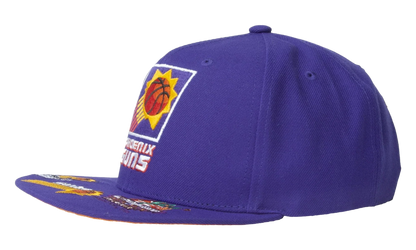 NBA Hardwood Classics Front Face Snapback Cap "Phoenix Suns - Purple" 6HSSMM21130 PSUPURP
