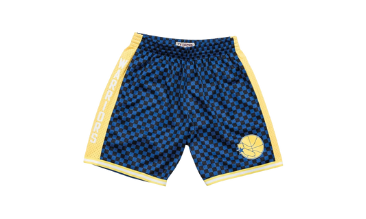 NBA Checked Swingman Shorts "Golden State Warriors - Blue" BA3A4I GSW B N0C