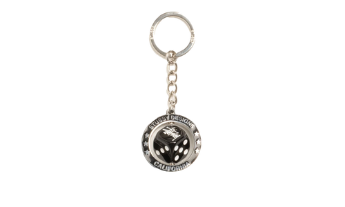 SPINNING DICE KEYCHAIN "Silver" STUS331