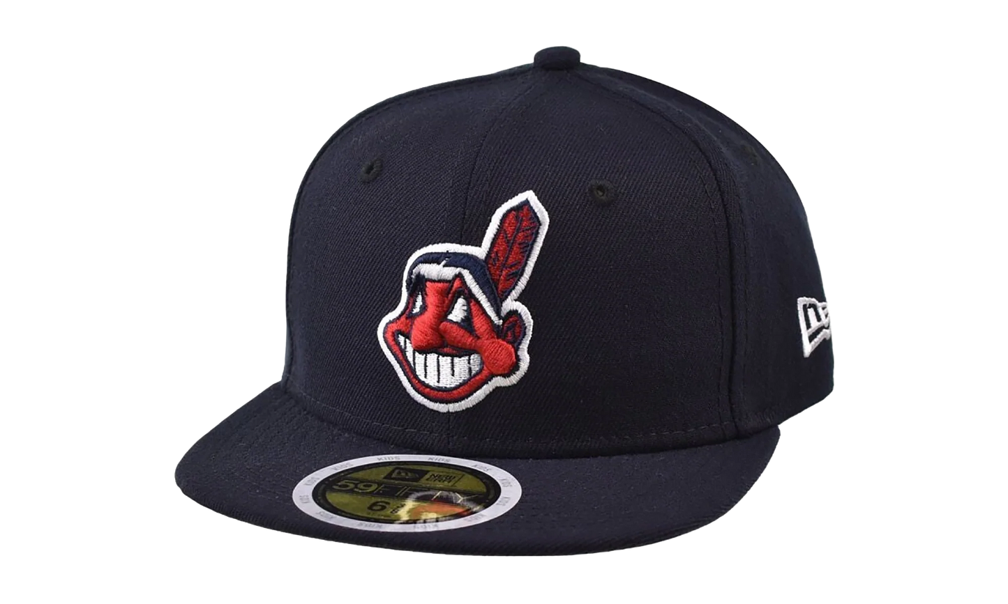59FIFTY Cleveland Indians Chief Wahoo Fitted Hat "Navy" 70360246