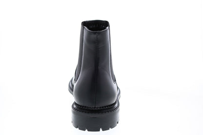 Aquatalia Octavio Calf Elastic 34M0930-BLK Mens Black Leather Chelsea Boots
