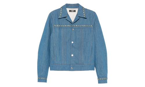 Crystal Pleated Cadet Jacket "Retro Indigo" AMDNJT1004 RETR
