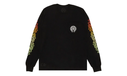 Floral Sleeve Gradient Long-sleeve T-shirt "Black" CHRM0821