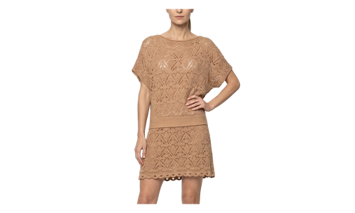 Poncho Style Crochet Laced Mini Dress WMNS "Dark Sand" AF4R0005KD780AG