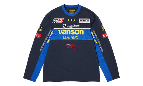 Vanson Leathers® L/S Top "SS26 - Navy" SU27020