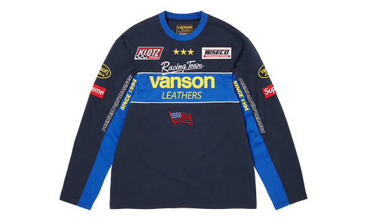 Vanson Leathers® L/S Top "SS26 - Navy" SU27020