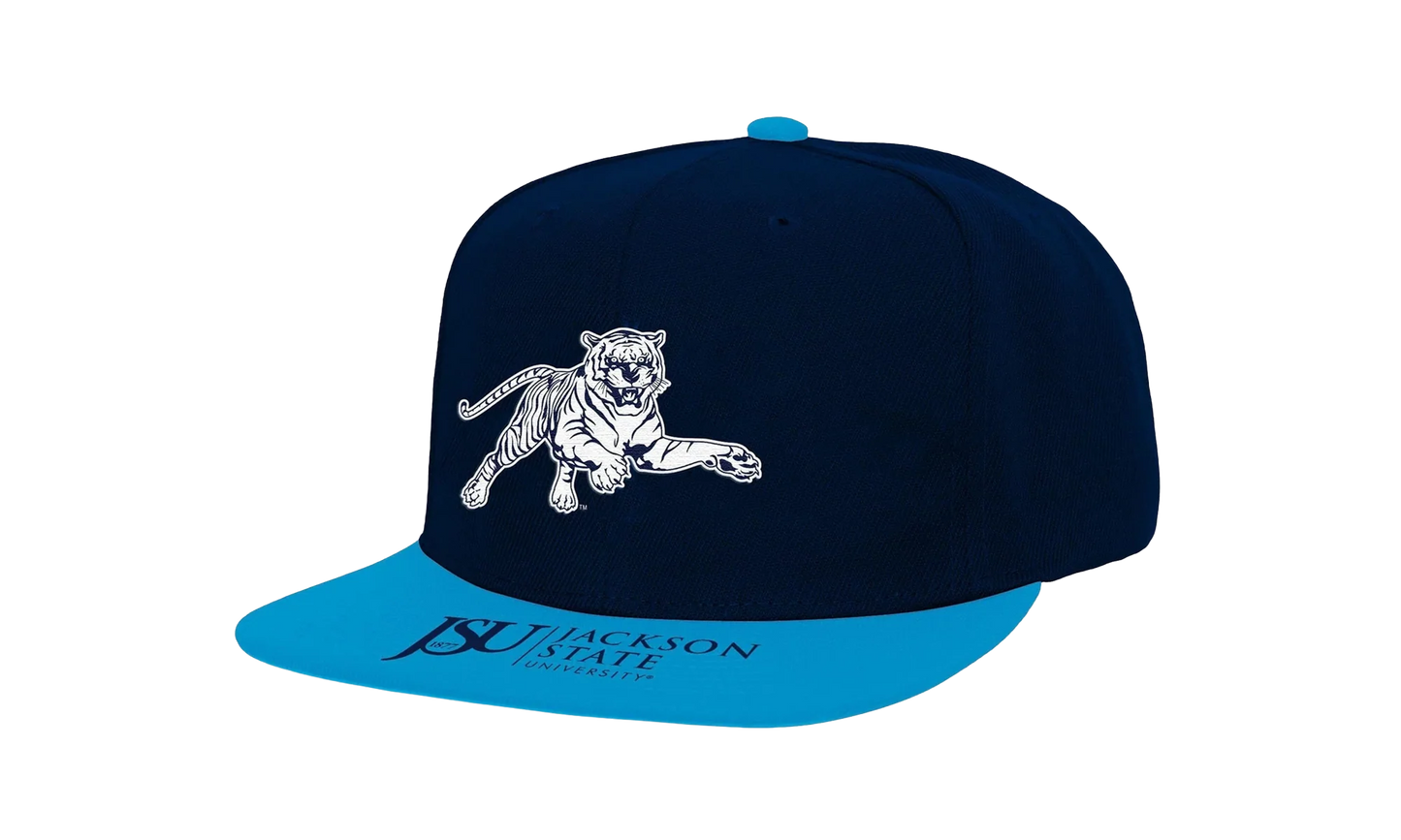 NCAA Logo Bill Snapback Cap "Jackson State Tigers - Navy / Light Blue" HHSS4533 JSUYYPPPNYLB